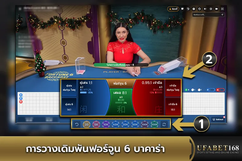 การวางเดิมพัน Fortune 6 Baccarat