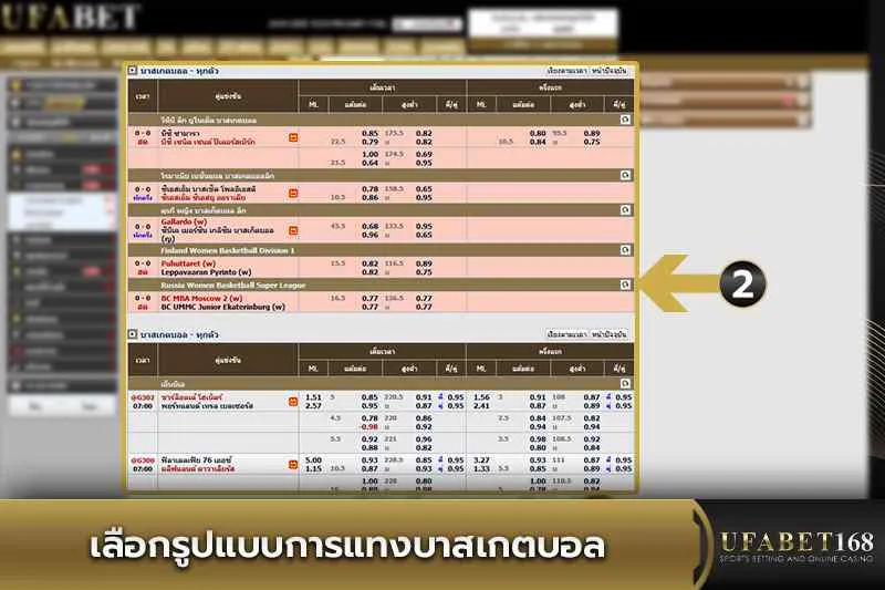 เลือกรูปแบบการแทงบาสเกตบอล